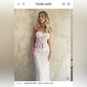 KAROLINA TOP & SKIRT - WHITE : WHITE LACE. TIGER MIST (XS)